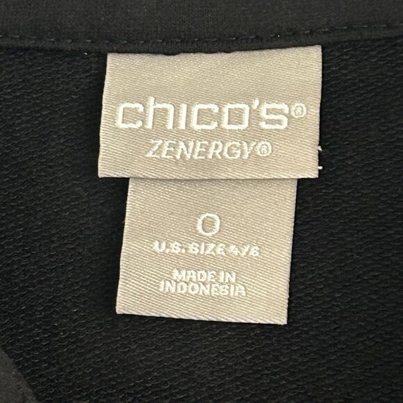 Chico’s Zenergy Half-zip Dress Black Misses Size 0 (US S/4) LBD Active Pockets - Picture 3 of 16